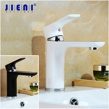 JIENI-grifo de lavabo de Mezclador de Baño de latón macizo, mezclador de baño montado en cubierta para fregadero, pintura en blanco y negro 2024 - compra barato