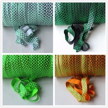 6 colors Green Foil Small Quatrefoil FOE Elastic-100yards Welcome Custom Print Fold Over Elastic Ribbon 2024 - buy cheap