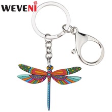 WEVENI-llaveros de libélula de Anime acrílico para mujer y niña, soporte para mujer, joyería colgante, dijes para llaves de coche, regalo de moda 2024 - compra barato