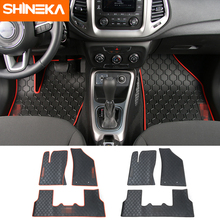 SHINEKA Mats & Carpets For Jeep Compass 2017+ Car Interior Rubber Foot Mats Decoration Kit Accessories For Jeep Compass 2017 Up 2024 - buy cheap