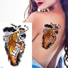 Tatuagem tigre temporária, tatuagem falsa para homens, tatuagem temporária na coxa e mangas, poste de tatuagem para costas, feminino, estilo verão 2024 - compre barato