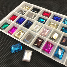 More Colors Rectangle Glass Crystal fancy stone 10x14mm,13x18mm Pointback Jewelry Beads No holes multi colors 2024 - buy cheap