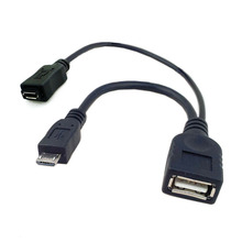 Jimier Micro USB OTG HOST кабель для флэш-диска с дополнительным микро и USB питанием для Galaxy S3 i9300 S4 i9500 Note2 N7100 Note3 N9000 S5 2024 - купить недорого