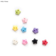 Mini botones de resina Multicolor de un solo Color, estrella de 2 agujeros opcional, 6mm, 100 Uds., botones de costura, libro de recortes decorativo hecho a mano 2024 - compra barato