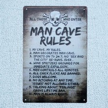 Man Cave Rules-carteles de Metal de hojalata, placas Vintage para pared, Bar, arte del hogar, artesanía, decoración, carteles de hierro, 30x20cm, A-5462B 2024 - compra barato