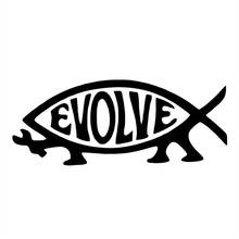 14.5CM*6CM Evolve Darwin Fish Vinyl Die Cut Decal Sticker Car Styling Black/Sliver C8-0056 2024 - buy cheap