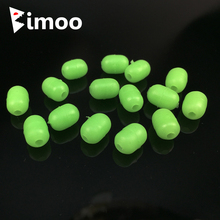 Bimoo miçangas de pesca luminosas, forma de cilindro verde de borracha macia para pesca, brilho de lula, jig, pesca em água salgada, 100 peças 2024 - compre barato