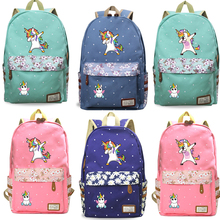 DAB Unicorn Backpack Students Boys Girls Men Women Bags New Casual High Quality Functional Travel Backpack Canvas Rucksack 2024 - buy cheap