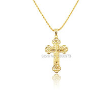 Gold Cross Pendant For Men Women  Gold Color Pendant Necklace African Christian Catholic Jewelry For Unisex 2024 - buy cheap
