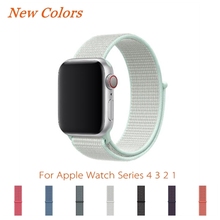 Для Apple Watch Band Series 4 40 мм 44 мм нейлоновый мягкий дышащий нейлон для iWatch сменный ремешок Sport Loop series 3 2 38 мм 42 мм 2024 - купить недорого