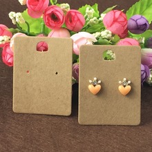 200PCS 6.5*5cm Kraft Earring Cards Paper Jewelry Display Card Earrings Vintage Classic Card Packaging Accessories Earrings Card 2024 - buy cheap