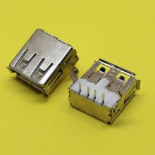 Soquete usb tipo a conector fêmea, 2 peças, conector de 90 graus, com pés de curvatura, para computador, pcb, diy 2024 - compre barato