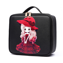 New Cartoon Makeup Bag Women Cosmetic Case High Quality Leather Female Korean Make Up Box Girl Large Capacity Travel Wash Bag 2024 - buy cheap