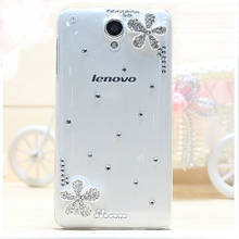 Newest Crystal Rhinestones Silver Flower Cover For Lenovo Vibe C K5 Plus A6020 K5Note A7020 K6 Note K6Plus K8 Plus K8Note P2 2024 - buy cheap