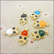 Wholesale 90pcs/lot Enamel Alloy Gold-color jewelry Mix multicolor Owl pendants charms for bracelet necklace DIY jewelry making 2024 - buy cheap