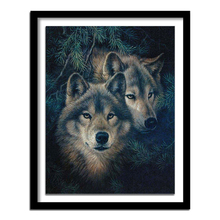 Pintura de diamante 5d diy, bordado de diamantes cuadrados, animales, Lobo, redondo, 474DD completo 2024 - compra barato