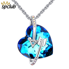 SPCLUB OL Style Original Crystals From SWAROVSKI Classic Heart Chain Necklaces & Pendants Fashion Wedding Jewelry For Women 2024 - buy cheap