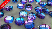 Acrylic 12mm Round Blue Purple Bicolor Flat Surface Back Crystals Sew On Accessories Stones Crystals Loose Rhinestones Stones 2024 - buy cheap
