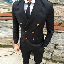 Blazer masculino lapela alta qualidade, casamento/formatura, padrinho, jaqueta + calça + gravata, t02 2024 - compre barato