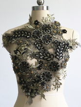 Aplique bordado florido com bordado 3d para vestido de casamento à noite acessórios de costura patches de decoração roupas fashion 2024 - compre barato