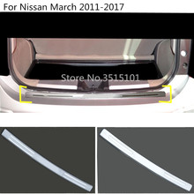 Car Styling External Rear Bumper Protection Trunk Trim Cover Plate Pedal For Nissan March 2011 2012 2013 2014 2015 2016 2017 2024 - buy cheap