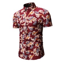 Men Short Sleeve Hawaiian Shirt Summer Casual Slim Fit Floral Shirt Men High Quality Flower Print Mens Shirts XXXL Chemise Homme 2024 - buy cheap