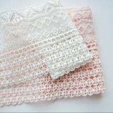 2 metros marfim rosa diy artesanal patchwork algodão solúvel em água renda tecido bordado algodão renda guarnição 2024 - compre barato