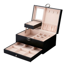 Fashion Design Leather Jewelry Box Jewelry Case Jewelry Package Storage Large Space Jewelry Ring Necklace Bracelet Hot Selling 2024 - buy cheap