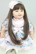 22inch Silicone Reborn Dolls Sleeping Babies Toys Christmas Kids Gifts Girls Brinquedos Princess Birthday Dolls Long Hair Dolls 2024 - buy cheap