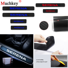 For Nissan Serena Car Door Sill Welcome Pedal Stickers Door Threshold Plate Scuff Plate Carbon Fiber Vinyl Car Accessories 4Pcs 2024 - buy cheap