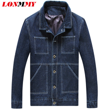 LONMMY 5XL 6XL 7XL Jeans coat male Casual Outerwear denim jacket men coat Bomber jacket men clothes Cotton 95% jaqueta masculina 2024 - buy cheap