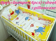 Promotion! 6PCS baby bedding set 100% cotton crib bed set baby bed linen boys baby cot jogo de cama (bumper+sheet+pillow cover) 2024 - buy cheap