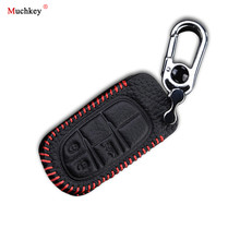 Funda de cuero para llave remota de coche, funda para Jeep Grand Cherokee Renegade, soporte de llave de acero duro, línea roja 2024 - compra barato