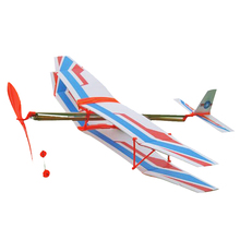 DIY Assembly Aircraft Aviation Model Planes Powered By Rubber Band Children Kids Outdoor Toy White & Blue 2024 - buy cheap