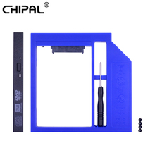 Универсальный пластиковый переходник CHIPAL для установки второго жесткого диска 12,7 мм SATA 3,0 для 2,5 дюйма 7-12,5 мм твердотельного накопителя DVD чехол для жесткого диска корпус адаптер Optibay 2024 - купить недорого