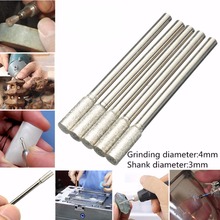 5pcs  New Diamond Grinding Burr Drill Bits 4mm Grinding Diameter For Rotary Tool 2024 - buy cheap