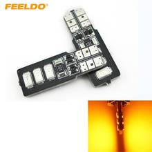 FEELDO 2Pcs Yellow T10/W5W/194/168 6SMD 5630 LED Canbus Error Free Car LED Light Bulb 2024 - buy cheap