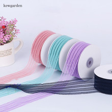 Kewgarden Hollow Elasticity Satin Ribbons 25mm 38mm Handmade Tape DIY Bowknot Ribbon Packing Riband  10 Yards /Roll 2024 - buy cheap