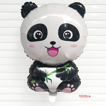 Lote de 50 globos de aluminio de dibujos animados de bambú para comer Panda, decoraciones para fiesta de cumpleaños, juguete para niños, 76x48cm 2024 - compra barato