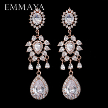 EMMAYA New Arrival Statement Brincos Water Drop Shape Earrings for Women Dangle Wedding Luxury Cz Jewelry Gift 2024 - buy cheap