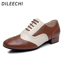 DILEECHI New Modern Men's Boy's Ballroom Tango Dance Shoes Genuine Leather Men's Latin dance shoes man heel 2cm 2024 - buy cheap