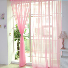 OUNEED-cortina de tul de Color puro para puerta y ventana, Panel de cortina transparente, cenefas de bufanda Translucidus May21, 200x100cm, 1 ud. 2024 - compra barato
