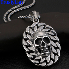 Gothic Mens Necklaces Solid Stainless Steel Skull Pendants 24Inch Long Necklace For Men Punk Rock Mens Biker Jewelry Accessories 2024 - buy cheap