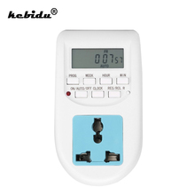 kebidu Adjustable Programmable Setting of Clock/ On/ Off Time Digital Timer Switch Energy Saving Smart Power Socket EU Plug 2024 - buy cheap