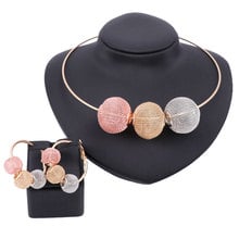 Trendy African Beads Choker Necklace Earrings Colorful Dubai Gold Color Jewelry Sets For Women Bridal Party Wedding Accessories 2024 - buy cheap