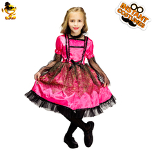DSPLAY Original Pink Princess Costumes Girls Cute Fancy Dress Costumes With Lace Sleeves For Halloween New Year Party 2024 - buy cheap