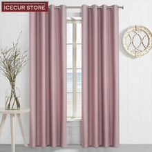 ICECUR 100% Blackout Curtains for Bedroom Living Room Solid Color Modern Curtains Window Blinds Finished Drapes Accept Custom 2024 - buy cheap