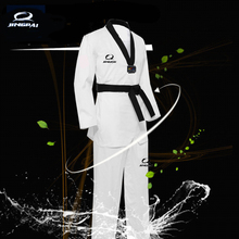 Kungfu uniforme de treino de taekwondo, uniforme de algodão para crianças tkd 2016 de manga comprida aprovado wtf dobok de 110-190cm 2024 - compre barato