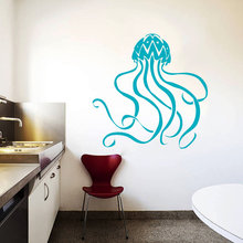 Calcomanías para pared de animales marinos de mar profundo, estampado artístico de medusas, Adhesivo de pared de diseño bonito, estilo de moda, decoración para el hogar y el dormitorio, Y-911 2024 - compra barato