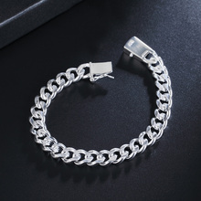 Beautiful Elegant wedding women men silver color 10MM Solid chain Bracelet high quality fashion classic jewelry , JSH-H032 2024 - buy cheap